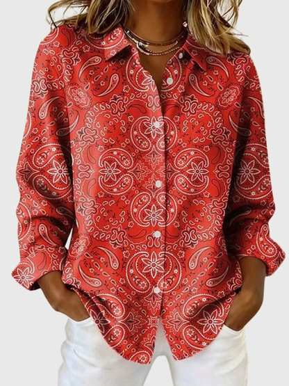 Pasqualina | Camicia con Bottoni e Stampa Paisley