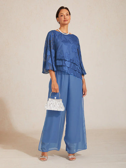 Marzia | Blusa a Strati con Motivo Floreale in Chiffon