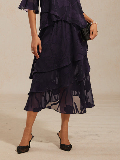 Matilde | Gonna Midi in Chiffon a Motivi Floreali