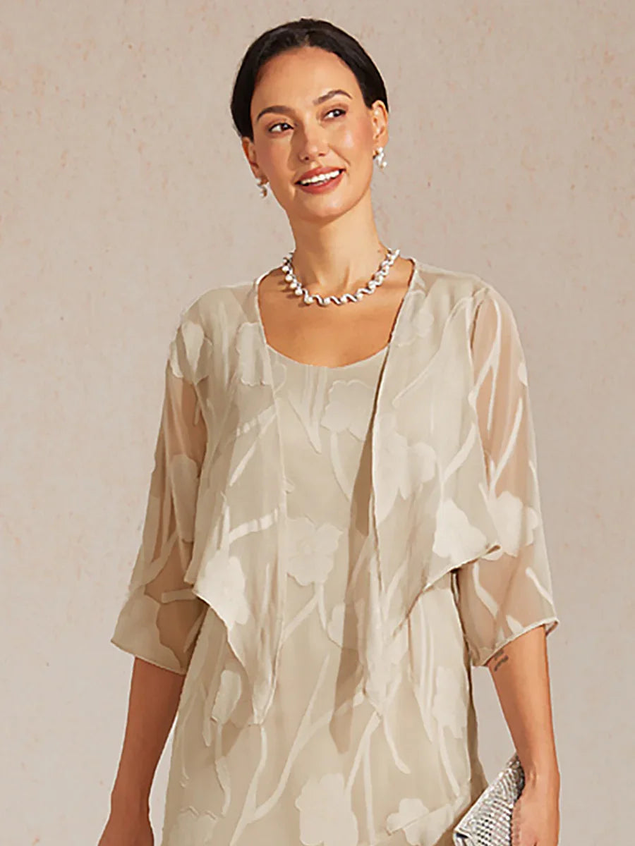 Olga | Coprispalle in Chiffon Trasparente a Motivi Floreali
