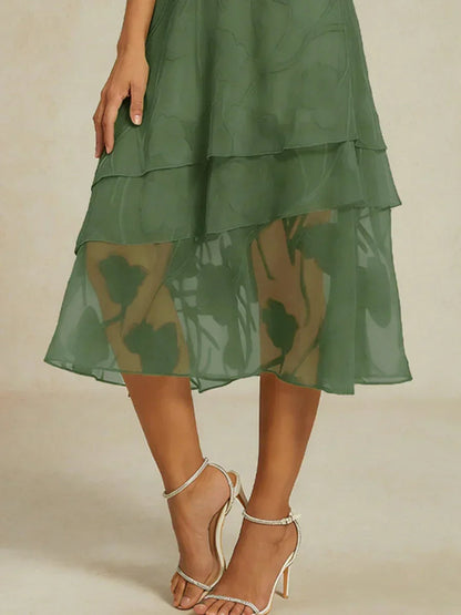 Matilde | Gonna Midi in Chiffon a Motivi Floreali