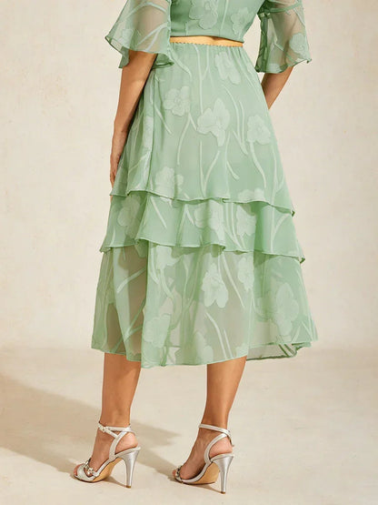 Matilde | Gonna Midi in Chiffon a Motivi Floreali