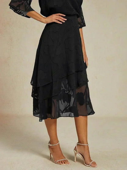 Matilde | Gonna Midi in Chiffon a Motivi Floreali
