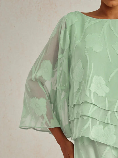 Marzia | Blusa a Strati con Motivo Floreale in Chiffon