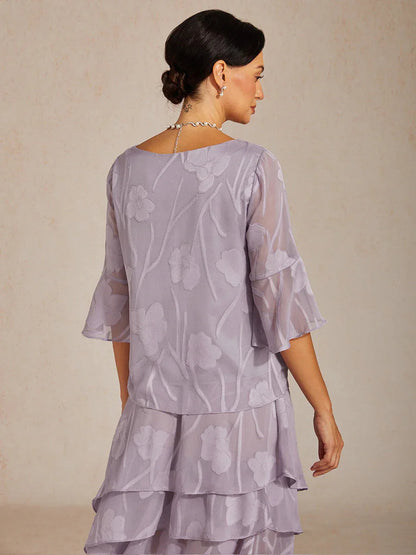 Livia | Camicetta Elegante in Chiffon con Orlo Asimmetrico