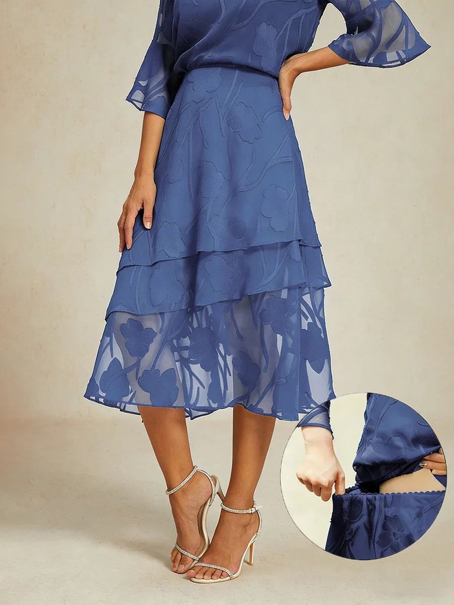 Matilde | Gonna Midi in Chiffon a Motivi Floreali