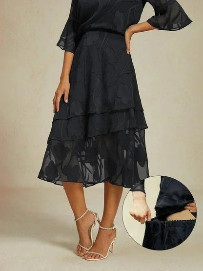 Matilde | Gonna Midi in Chiffon a Motivi Floreali