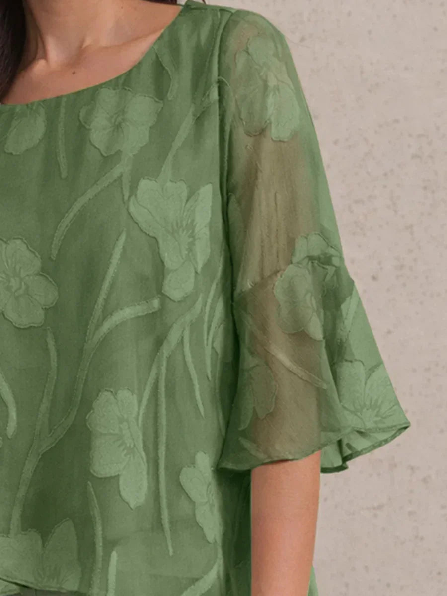 Livia | Camicetta Elegante in Chiffon con Orlo Asimmetrico
