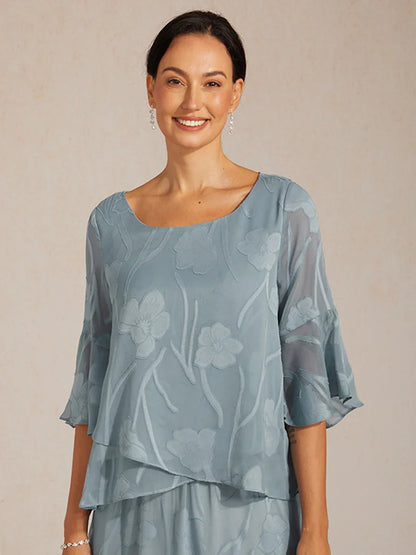 Livia | Camicetta Elegante in Chiffon con Orlo Asimmetrico