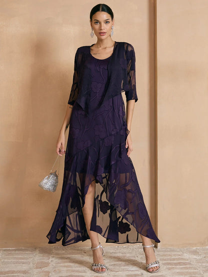 Olga | Coprispalle in Chiffon Trasparente a Motivi Floreali