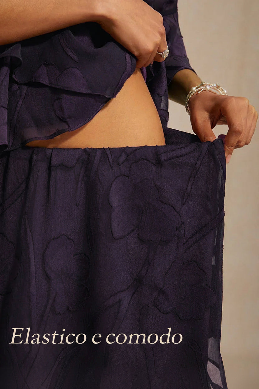 Matilde | Gonna Midi in Chiffon a Motivi Floreali