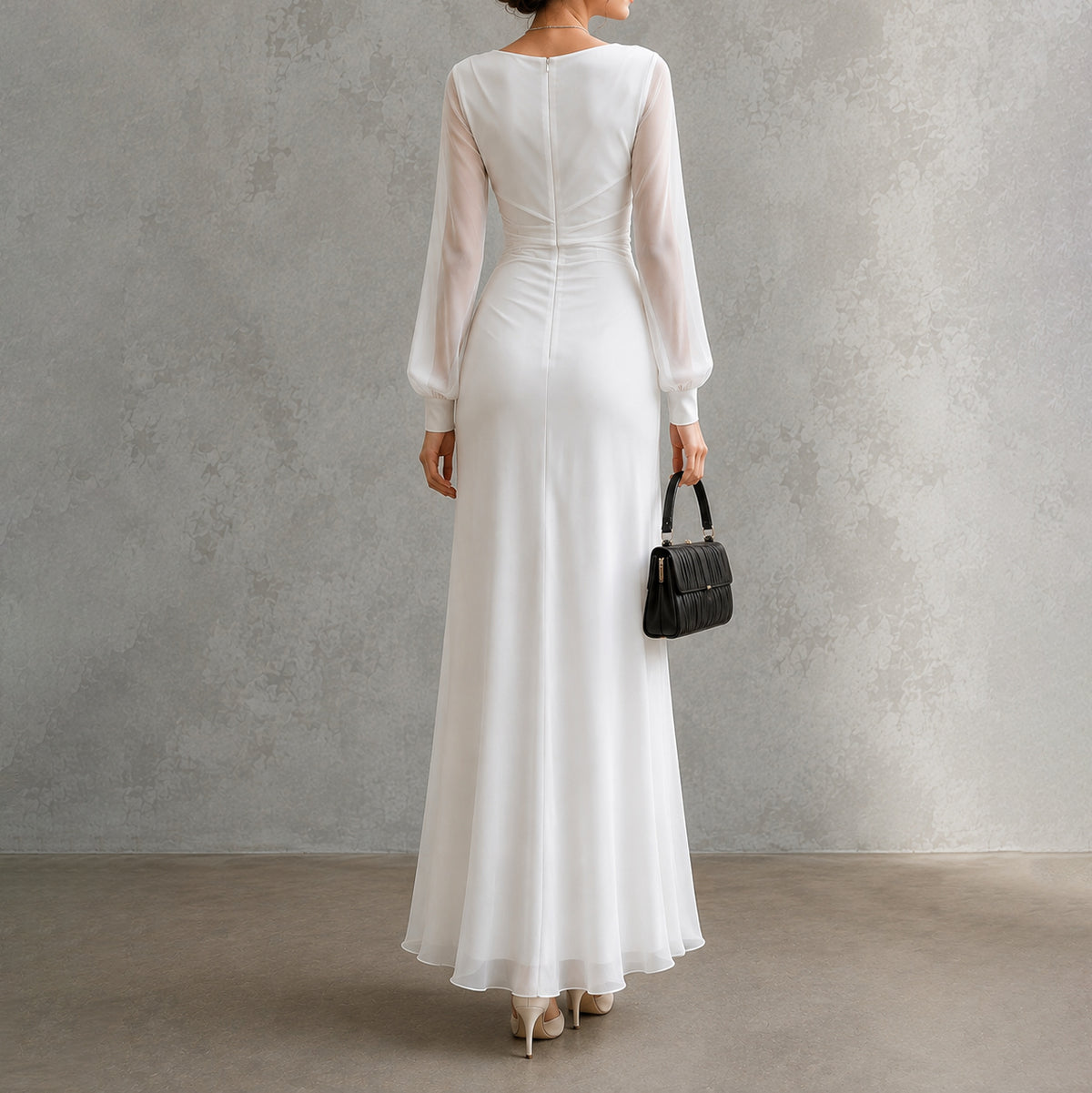 Ilaria | Abito Maxi Elegante a Collo Drappeggiato