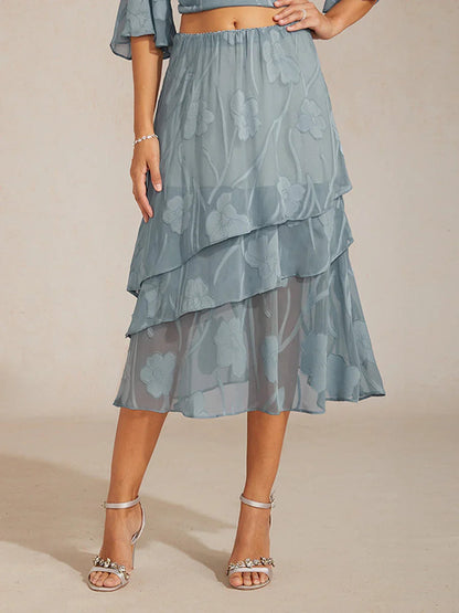 Matilde | Gonna Midi in Chiffon a Motivi Floreali