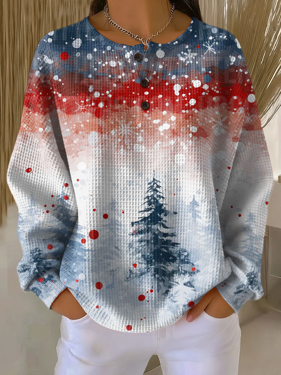 Rossana | Maglione Natalizio Azzurro con Albero di Natale