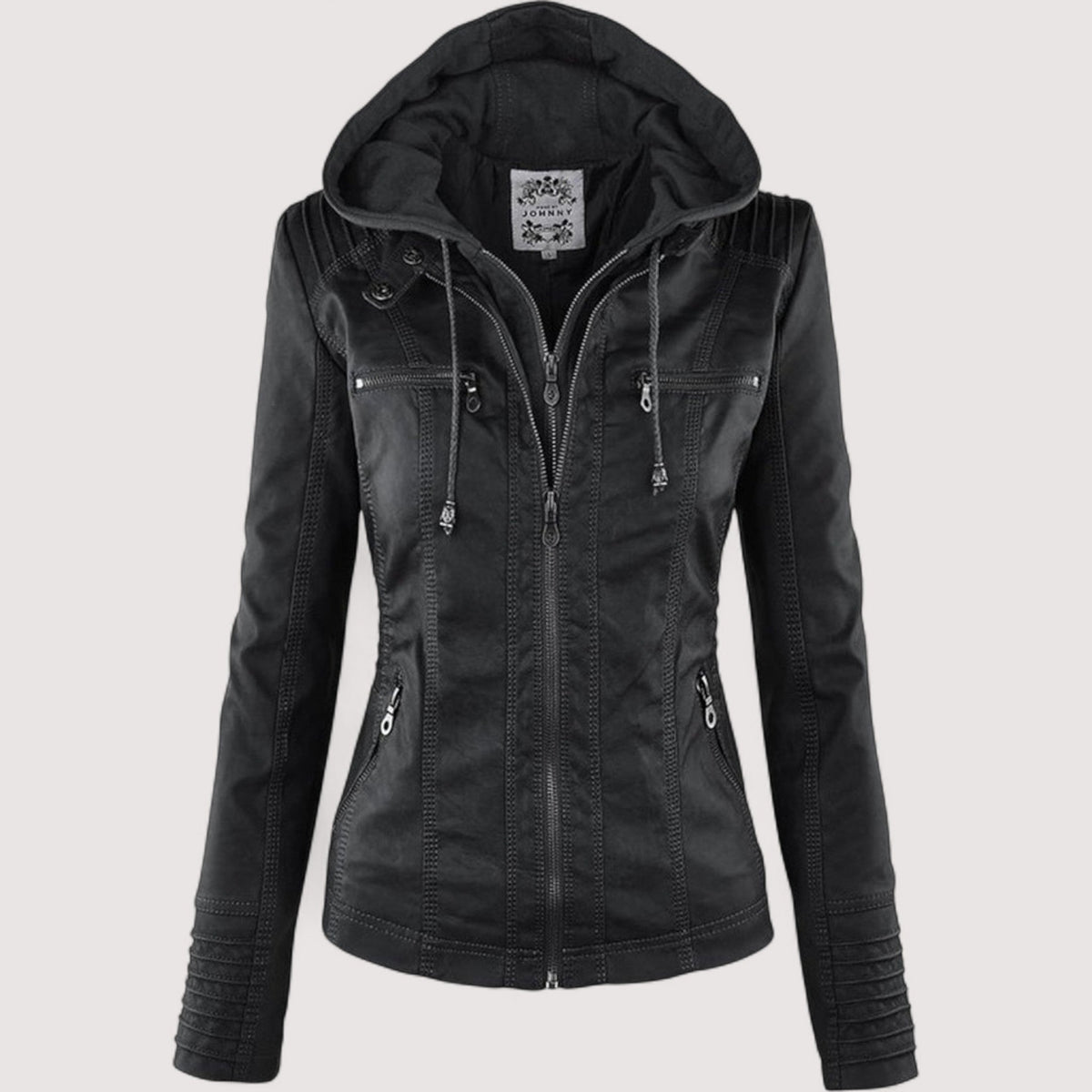 Laurina – Giacca Biker Aderente con Cappuccio
