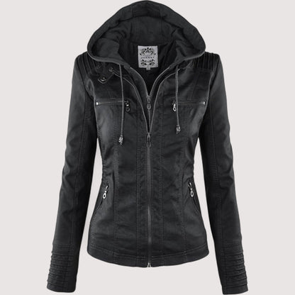 Laurina – Giacca Biker Aderente con Cappuccio
