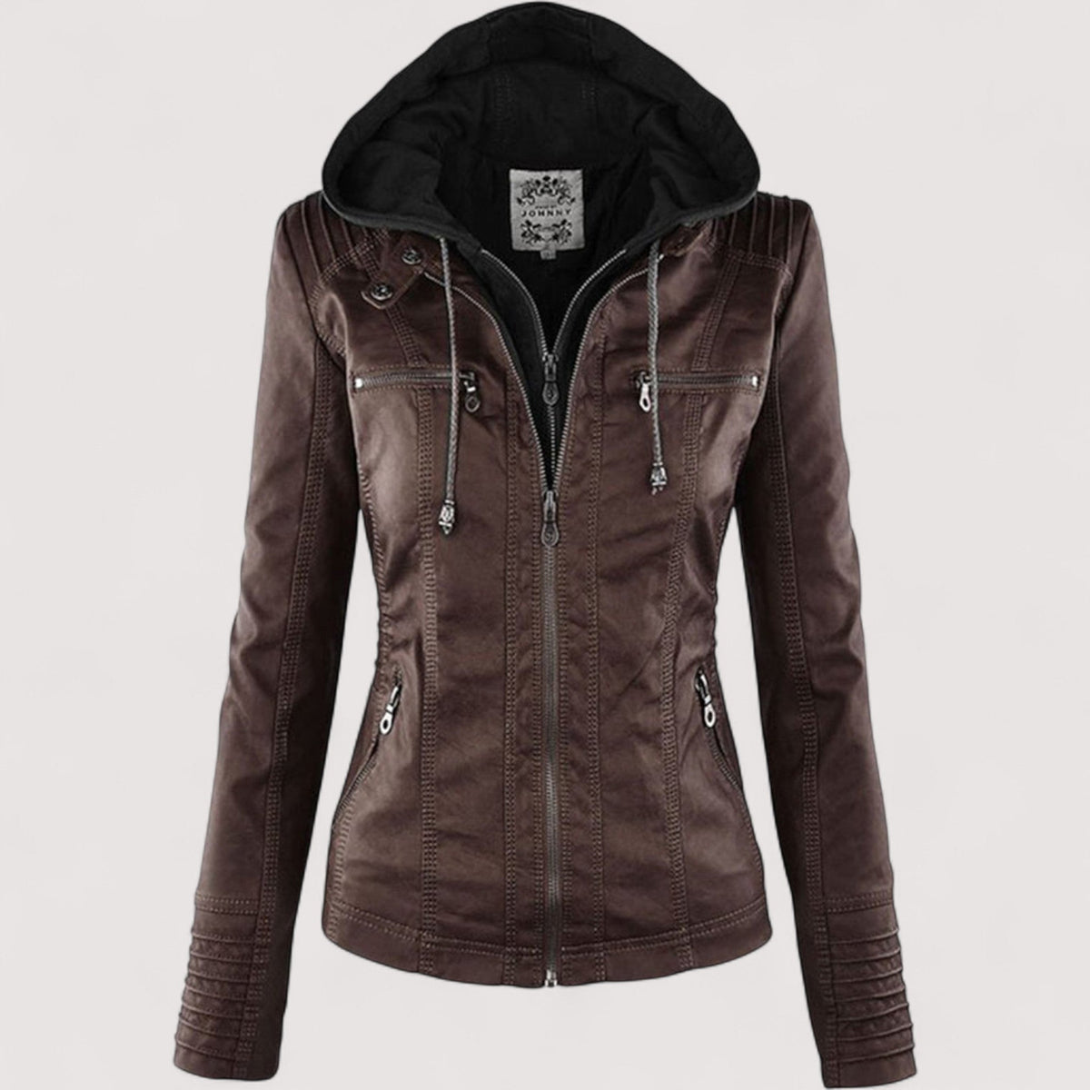 Laurina – Giacca Biker Aderente con Cappuccio