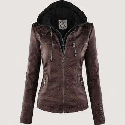 Laurina – Giacca Biker Aderente con Cappuccio
