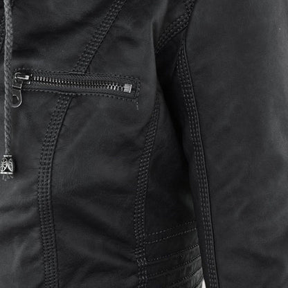 Laurina – Giacca Biker Aderente con Cappuccio