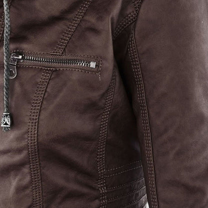 Laurina – Giacca Biker Aderente con Cappuccio