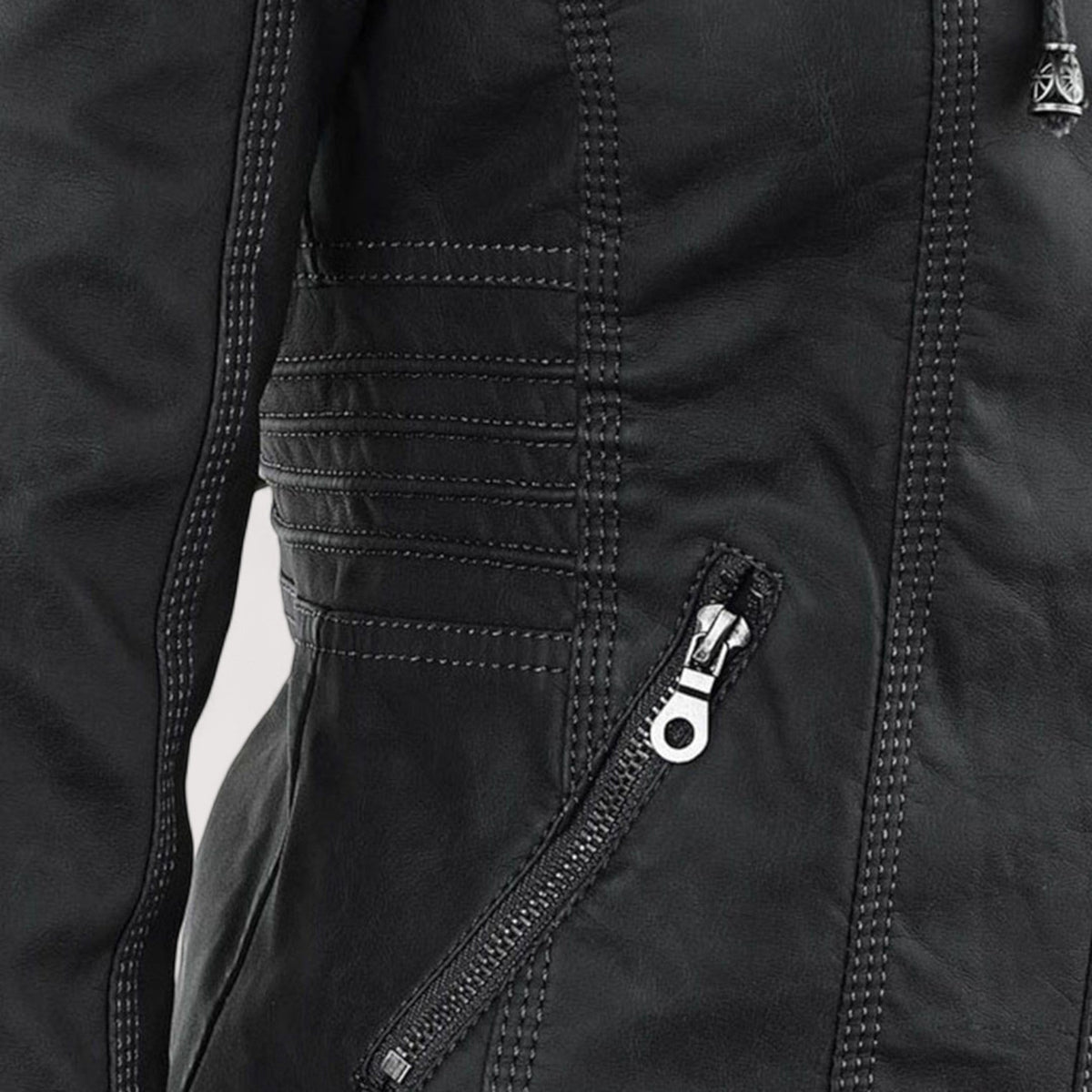 Laurina – Giacca Biker Aderente con Cappuccio