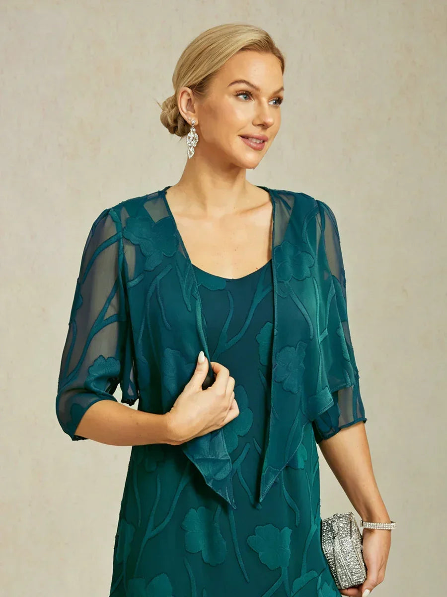 Olga | Coprispalle in Chiffon Trasparente a Motivi Floreali
