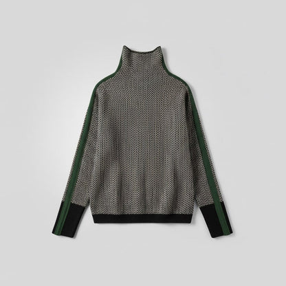 Maglione Collo Alto a Righe Elegante
