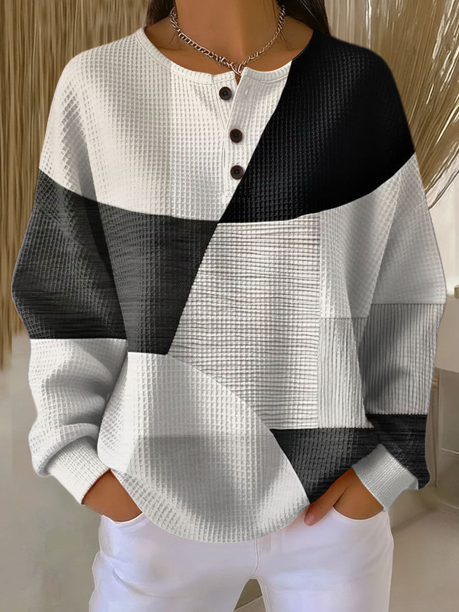 Carmen | Maglione Patchwork in Nero e Bianco