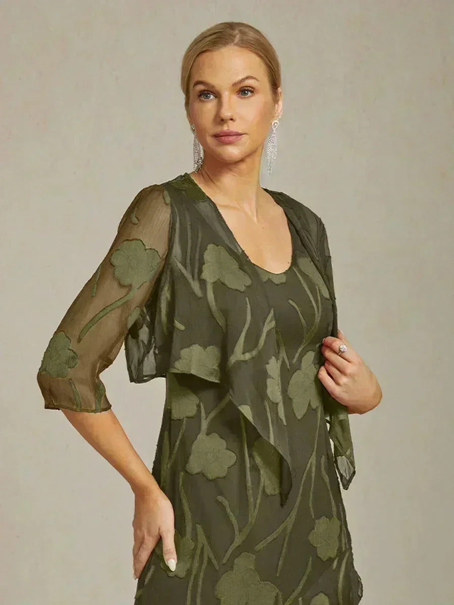 Olga | Coprispalle in Chiffon Trasparente a Motivi Floreali