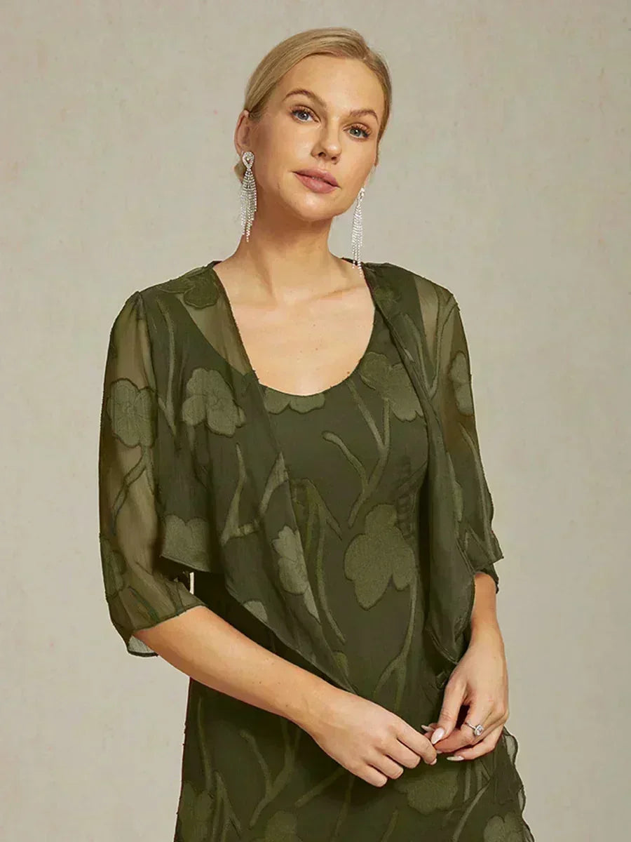 Olga | Coprispalle in Chiffon Trasparente a Motivi Floreali