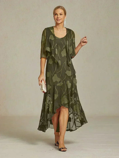 Olga | Coprispalle in Chiffon Trasparente a Motivi Floreali
