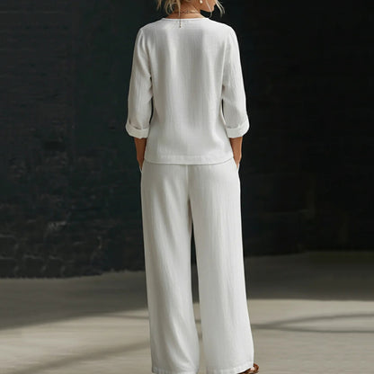 Silvana | Completo Camicia Ampia e Pantaloni a Gamba Larga