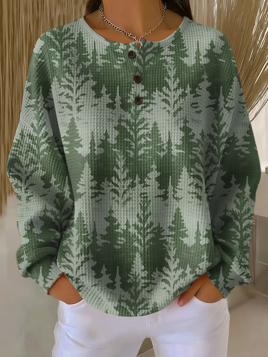 Giulia | Maglione Verde con Bosco di Abeti