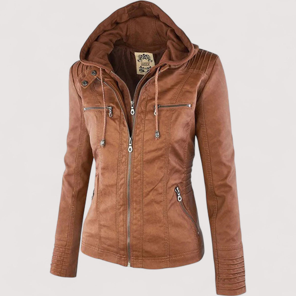 Laurina – Giacca Biker Aderente con Cappuccio
