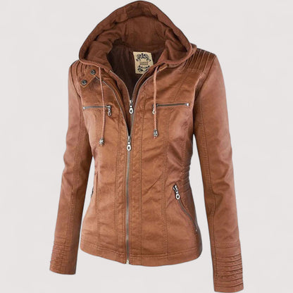 Laurina – Giacca Biker Aderente con Cappuccio