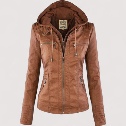 Laurina – Giacca Biker Aderente con Cappuccio