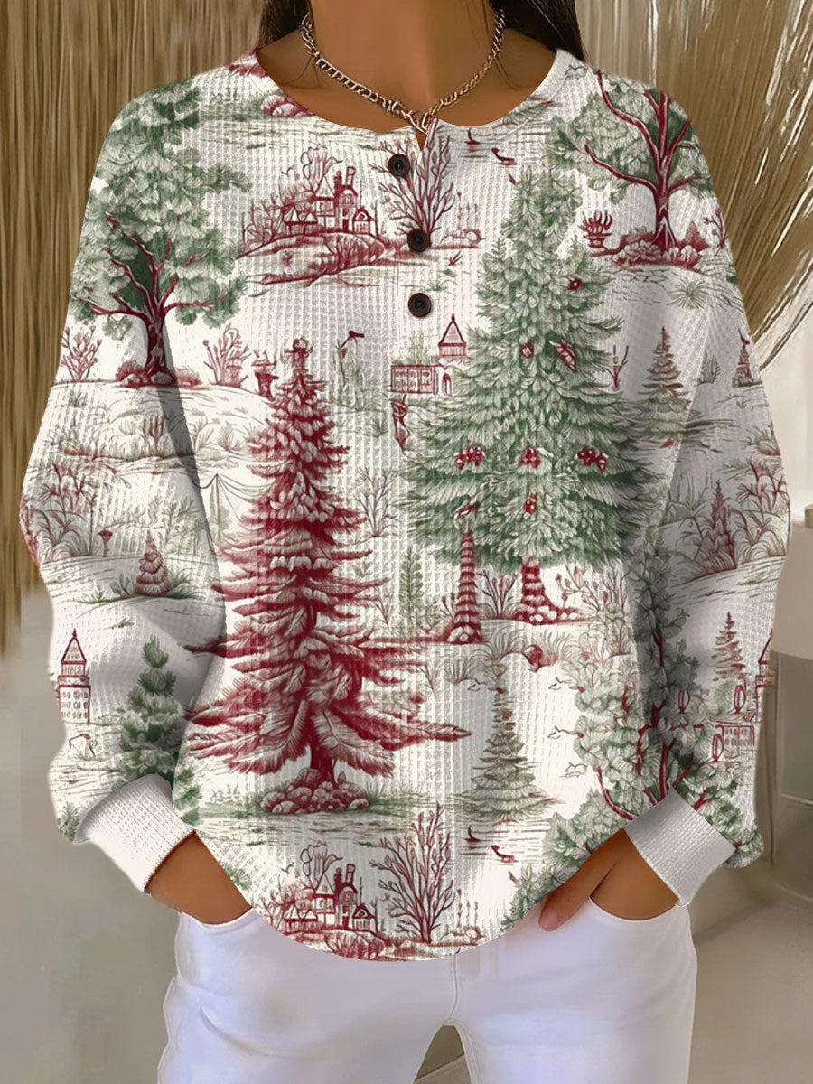Marina | Maglione con Paesaggio Invernale