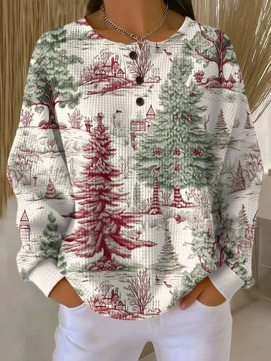 Marina | Maglione con Paesaggio Invernale