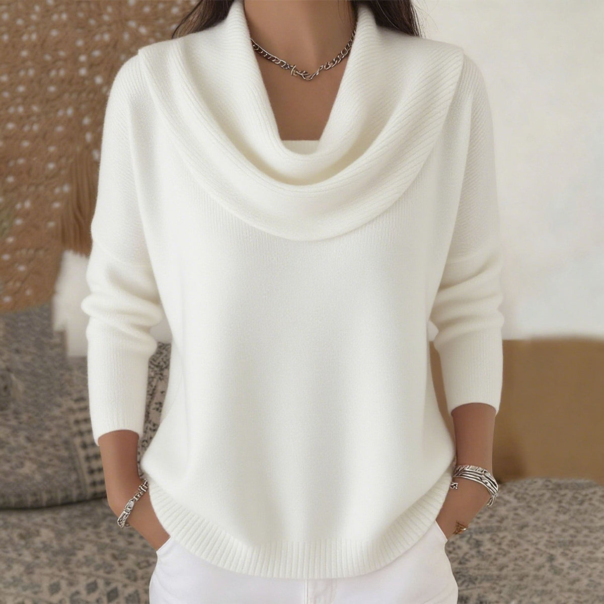 Giuliana | Maglione a Collo Drappeggiato