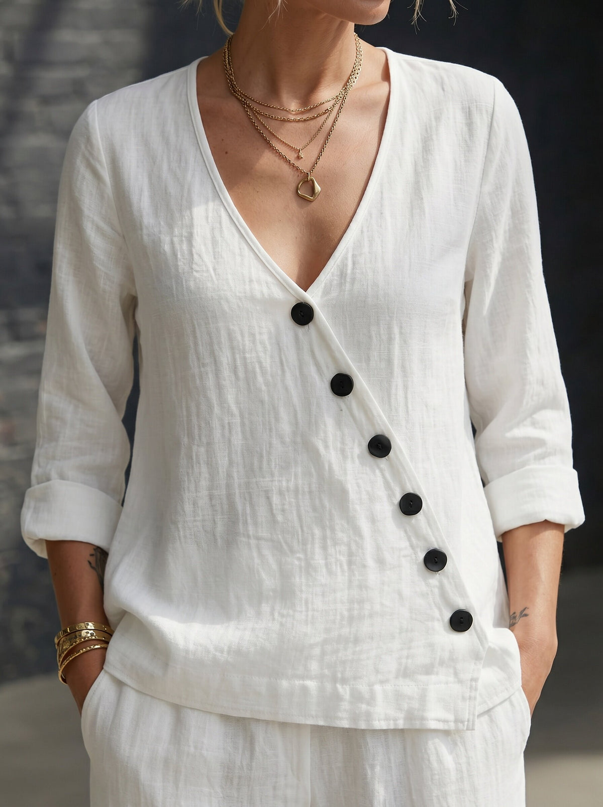 Silvana | Completo Camicia Ampia e Pantaloni a Gamba Larga