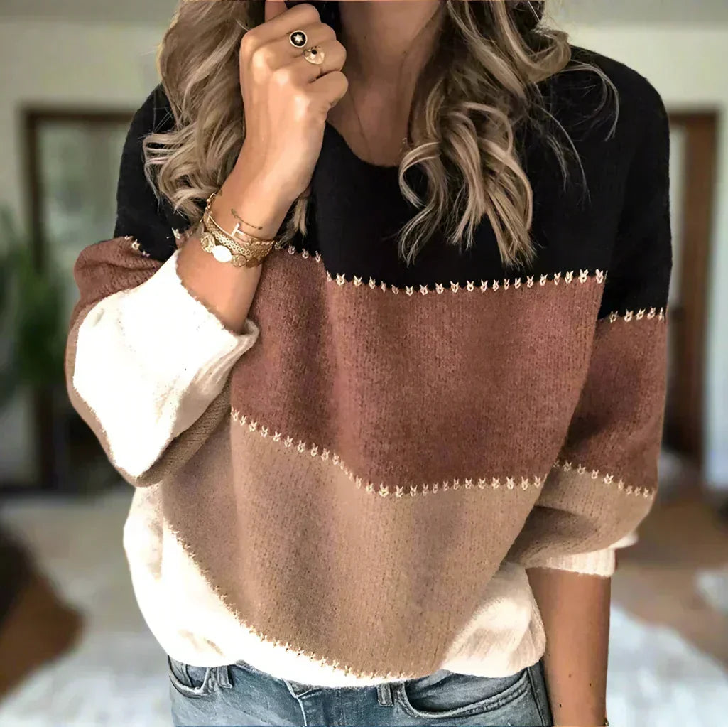 Sofia™ | Maglione a Righe in Maglia