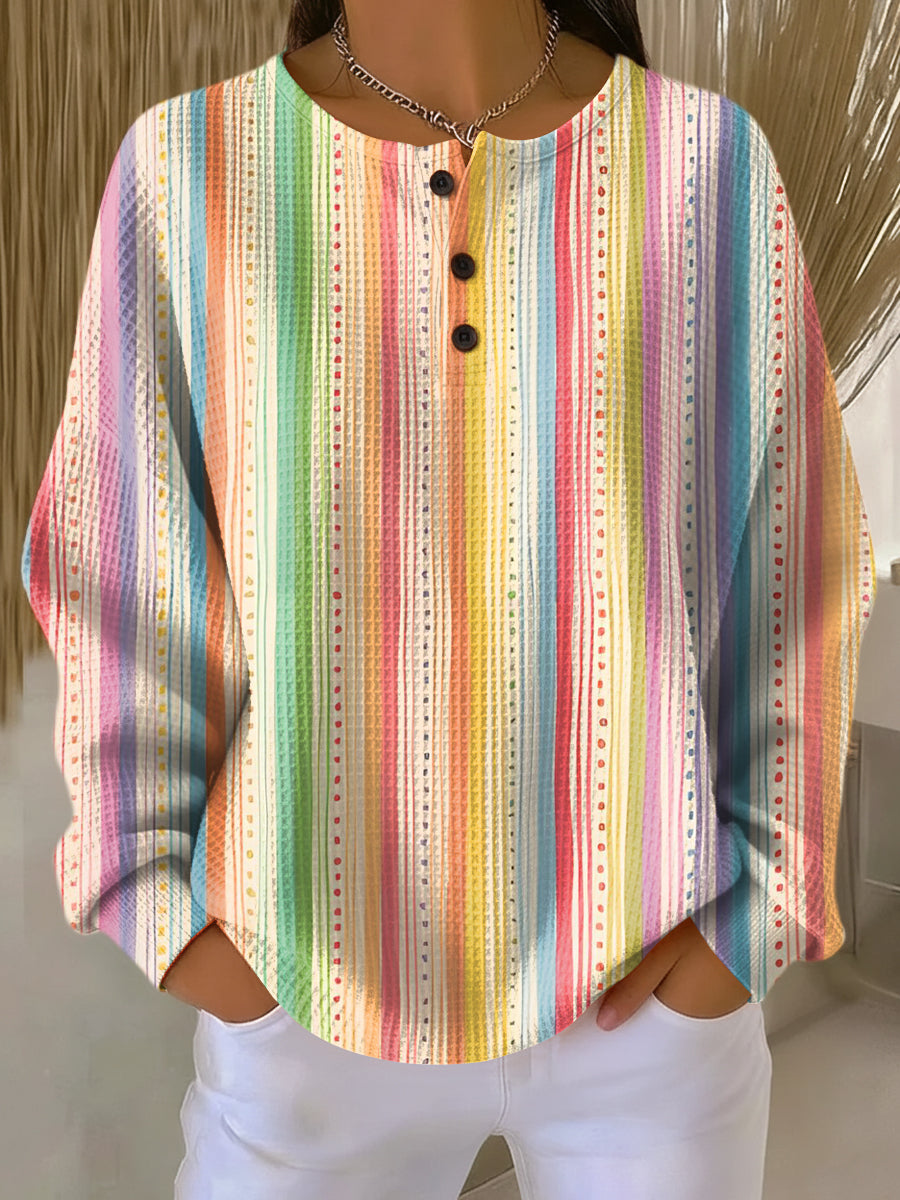 Noemi | Maglione con Righe Verticali Colorate
