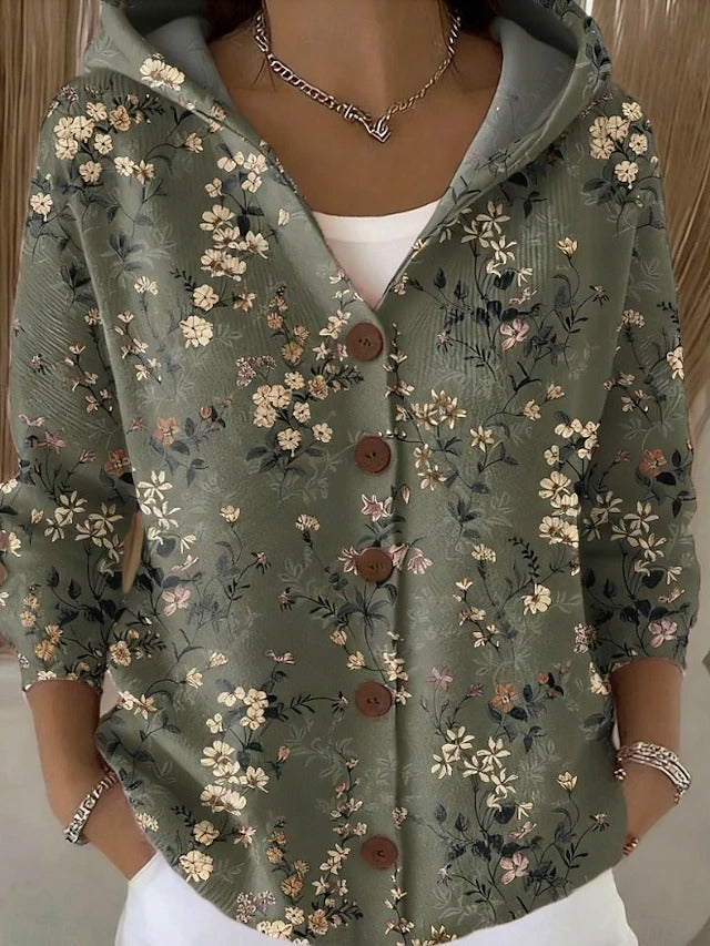 Palma | Giacca in Maglia Stampata con Cappuccio