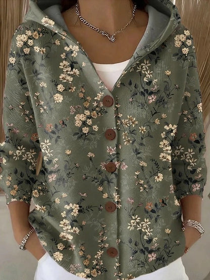 Palma | Giacca in Maglia Stampata con Cappuccio