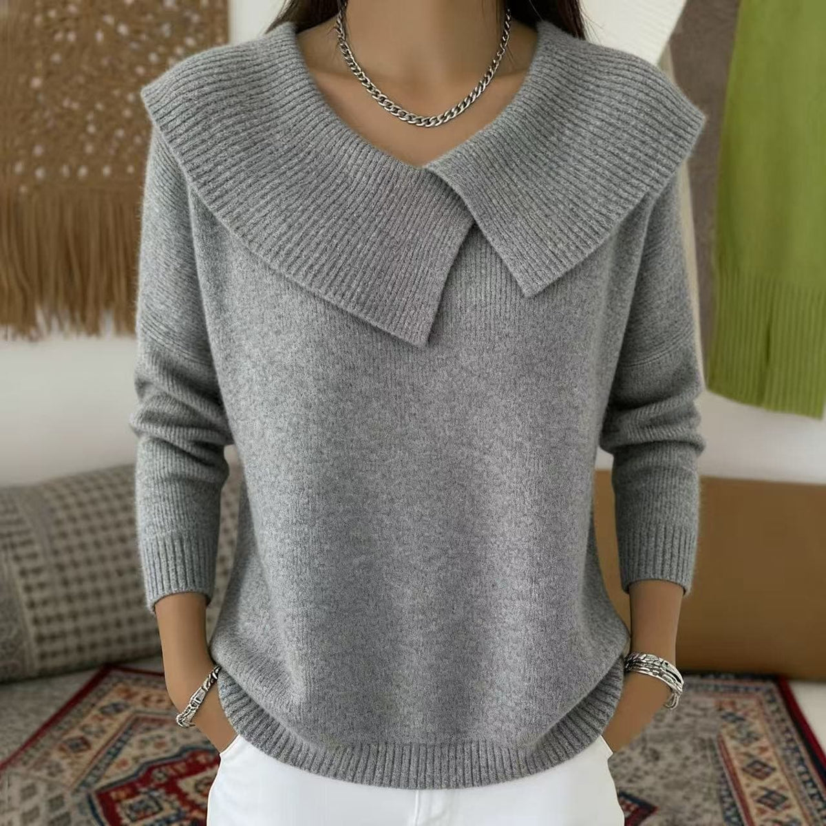 Sveva | Maglione a Collo con Drappeggio