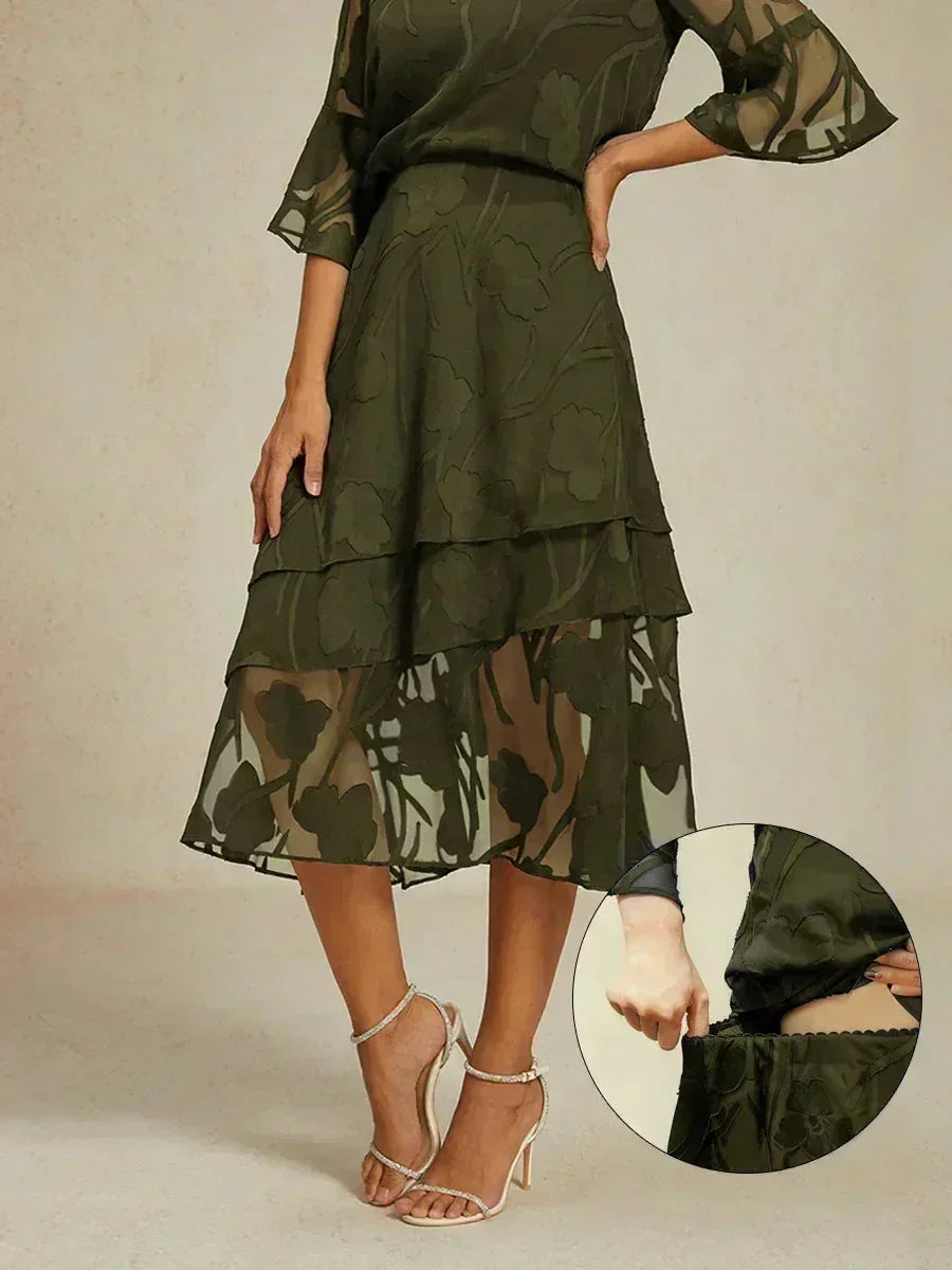 Matilde | Gonna Midi in Chiffon a Motivi Floreali