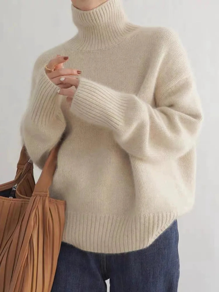 Maglione Cashmere Collo Alto Morbido