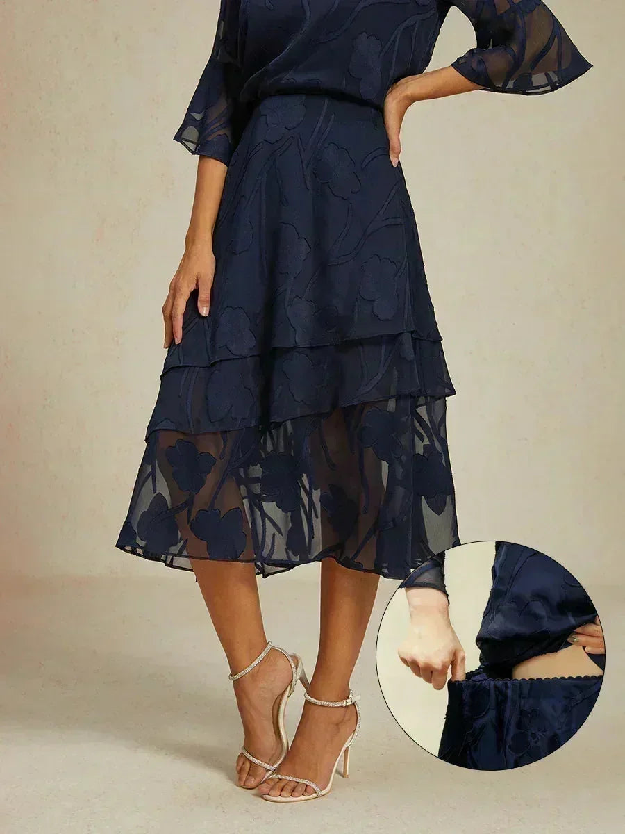 Matilde | Gonna Midi in Chiffon a Motivi Floreali