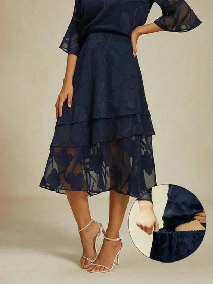 Matilde | Gonna Midi in Chiffon a Motivi Floreali