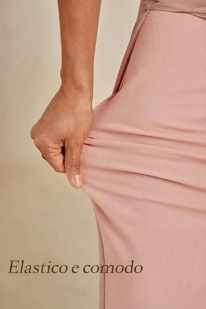 Sonia | Pantaloni a Gamba Dritta con Inserto in Chiffon